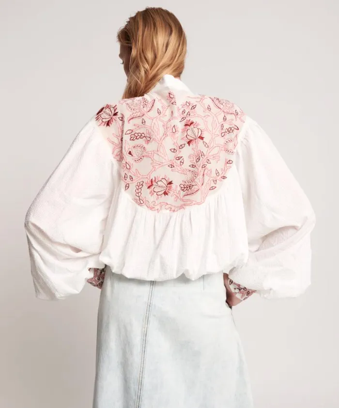 Women DESERT FLORAL EMBROIDERED GYPSY TOP One Teaspoon Tops