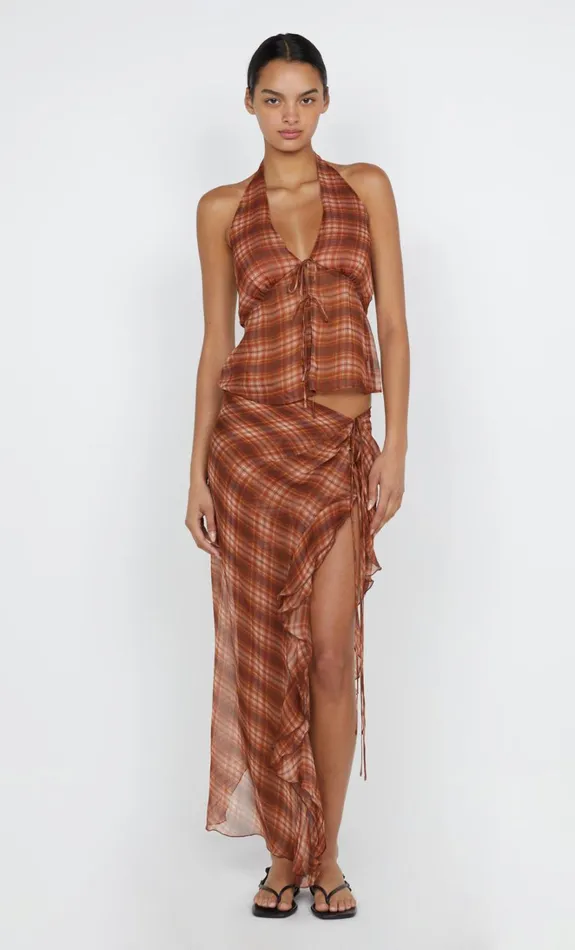 Women DEVI HALTER TOP 8211 DESERT CHECK Bec Bridge Sleeveless