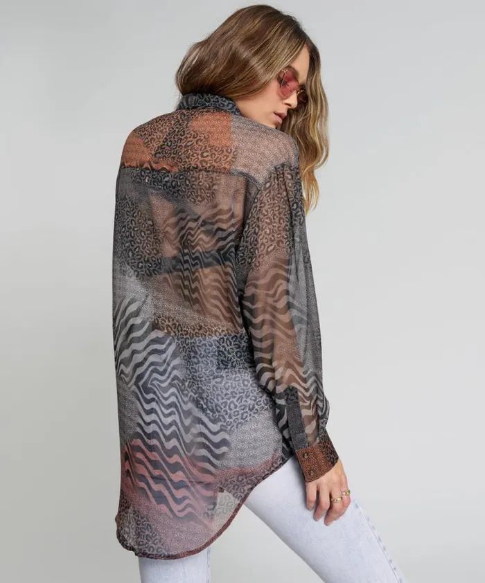 Women DILEMA SHEER UTILITY SHIRT One Teaspoon Shirts Women DILEMA SHEER UTILITY SHIRT One Teaspoon Shirts