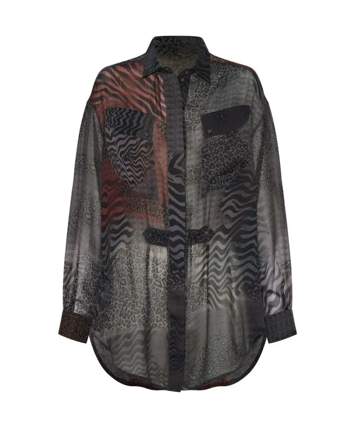 Women DILEMA SHEER UTILITY SHIRT One Teaspoon Shirts Women DILEMA SHEER UTILITY SHIRT One Teaspoon Shirts