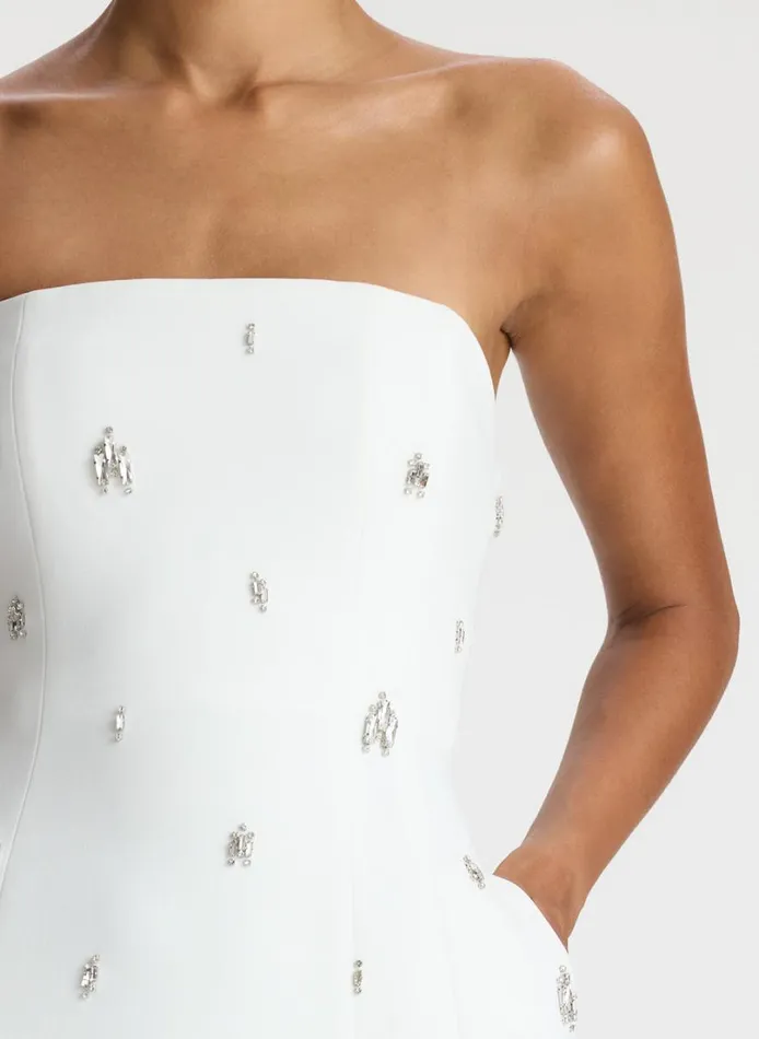 Women Dresses ALC Elsie Strapless Embellished Mini Dress White