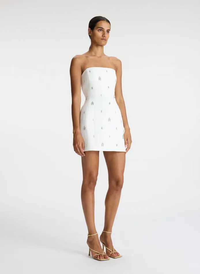 Women Dresses ALC Elsie Strapless Embellished Mini Dress White
