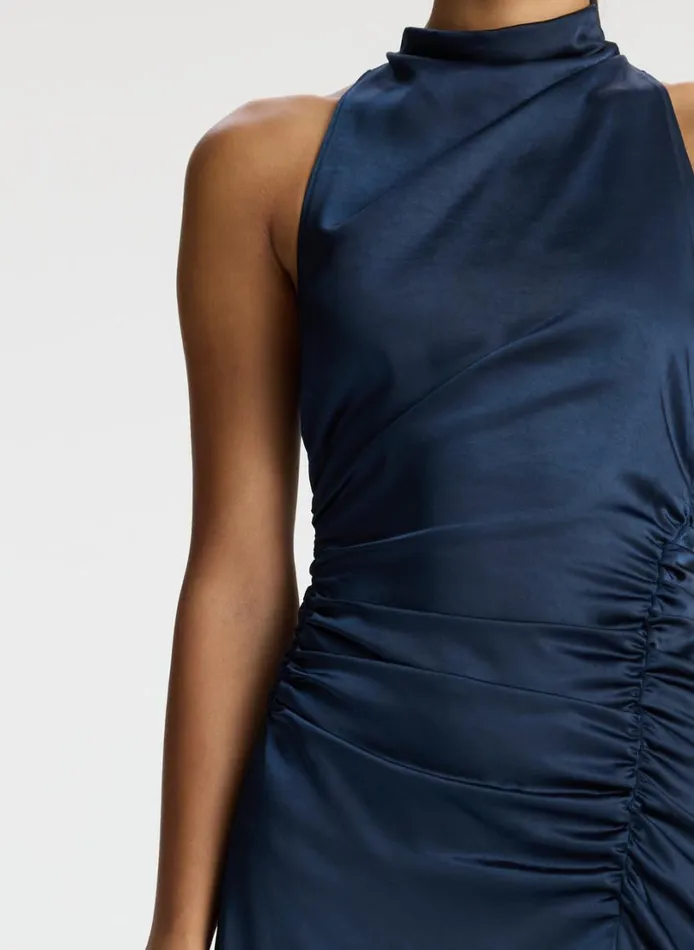 Women Dresses ALC Inez Satin Midi Dress Dark Sapphire