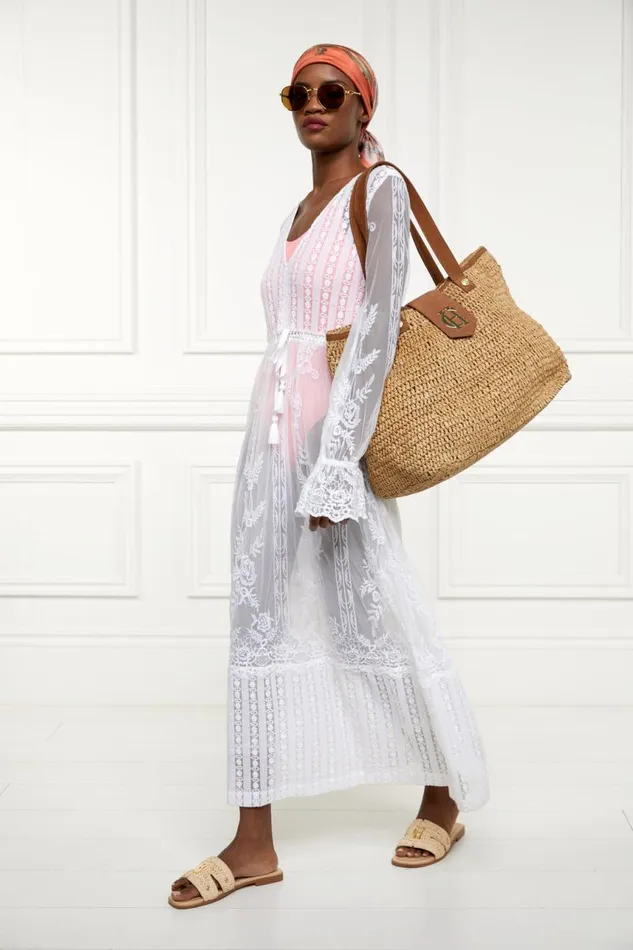Women Dresses Holland Cooper Mika Beach Dress White Women Dresses Holland Cooper Mika Beach Dress White