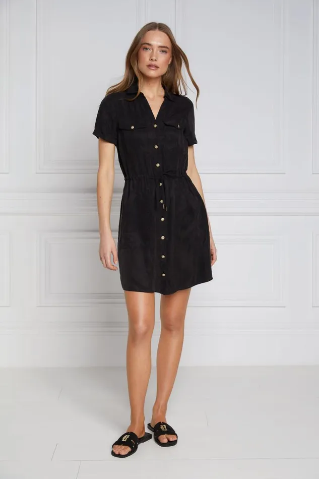 Women Dresses Holland Cooper Military Shirt Dress Black Women Dresses Holland Cooper Military Shirt Dress Black