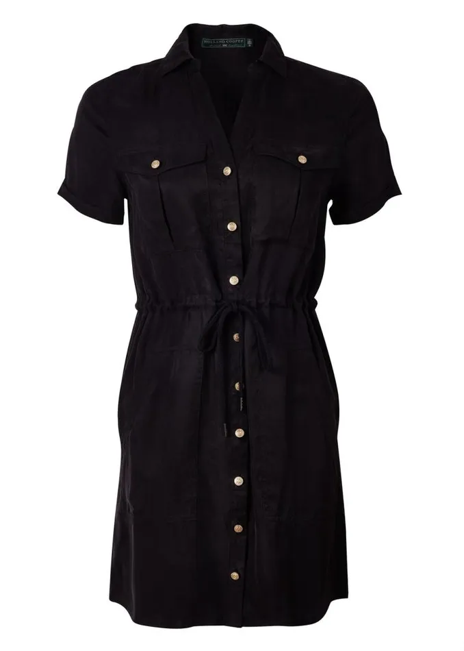 Women Dresses Holland Cooper Military Shirt Dress Black Women Dresses Holland Cooper Military Shirt Dress Black