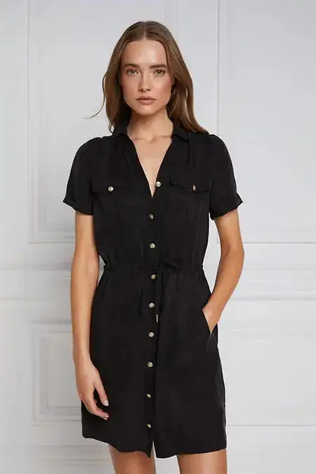 Women Dresses Holland Cooper Military Shirt Dress Black Women Dresses Holland Cooper Military Shirt Dress Black