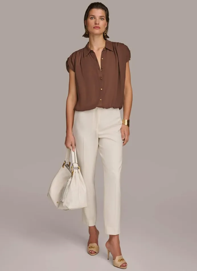 Women ELASTIC HEM BLOUSE Canyon Donna Karan New York Sweaters And Tops Women ELASTIC HEM BLOUSE Canyon Donna Karan New York Sweaters And Tops