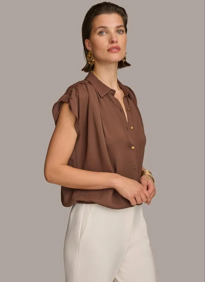 Women ELASTIC HEM BLOUSE Canyon Donna Karan New York Sweaters And Tops Women ELASTIC HEM BLOUSE Canyon Donna Karan New York Sweaters And Tops