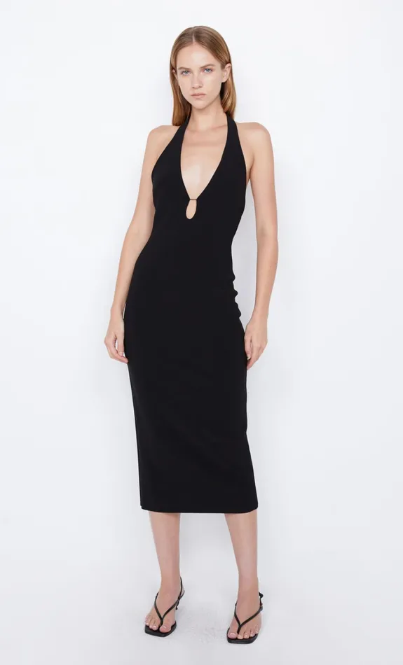 Women ELVIE HALTER MIDI DRESS 8211 BLACK Bec Bridge Maxi Dresses