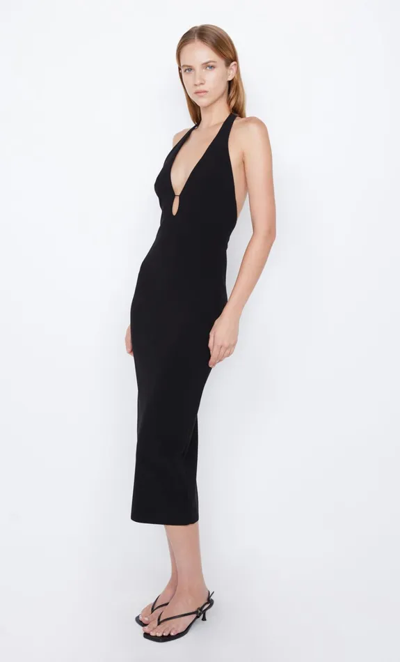 Women ELVIE HALTER MIDI DRESS 8211 BLACK Bec Bridge Maxi Dresses