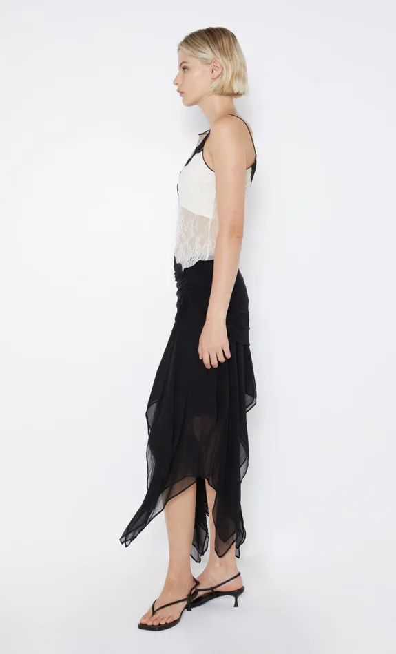 Women ELZETTE ASYM MIDI SKIRT 8211 BLACK Bec Bridge Skirts