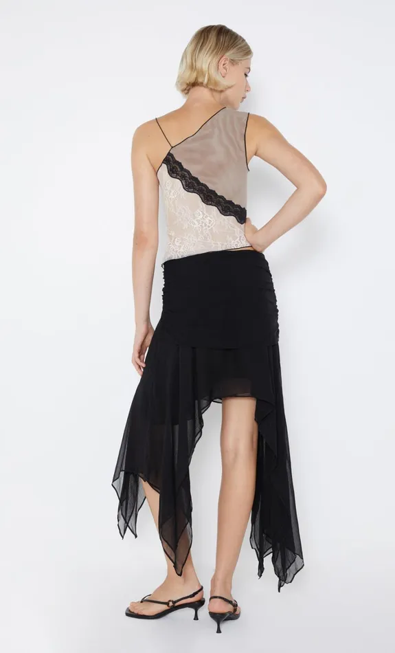 Women ELZETTE ASYM MIDI SKIRT 8211 BLACK Bec Bridge Skirts