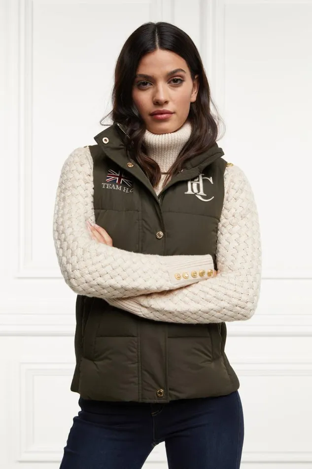 WomenEquestrian Gilets Holland Cooper Team Gilet Khaki WomenEquestrian Gilets Holland Cooper Team Gilet Khaki