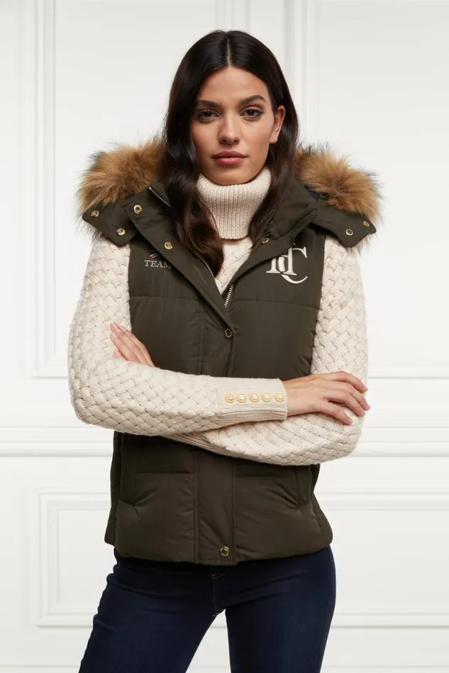 WomenEquestrian Gilets Holland Cooper Team Gilet Khaki WomenEquestrian Gilets Holland Cooper Team Gilet Khaki
