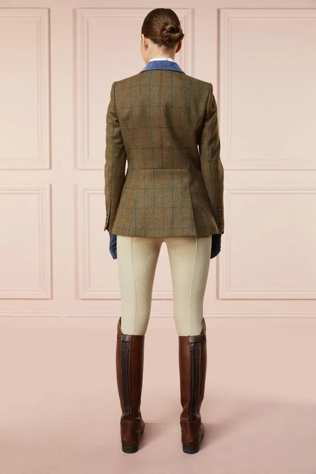 WomenEquestrian In Stock Tailoring Holland Cooper Tweed Riding Jacket Glen Green