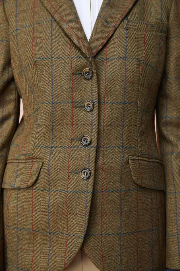 WomenEquestrian In Stock Tailoring Holland Cooper Tweed Riding Jacket Glen Green