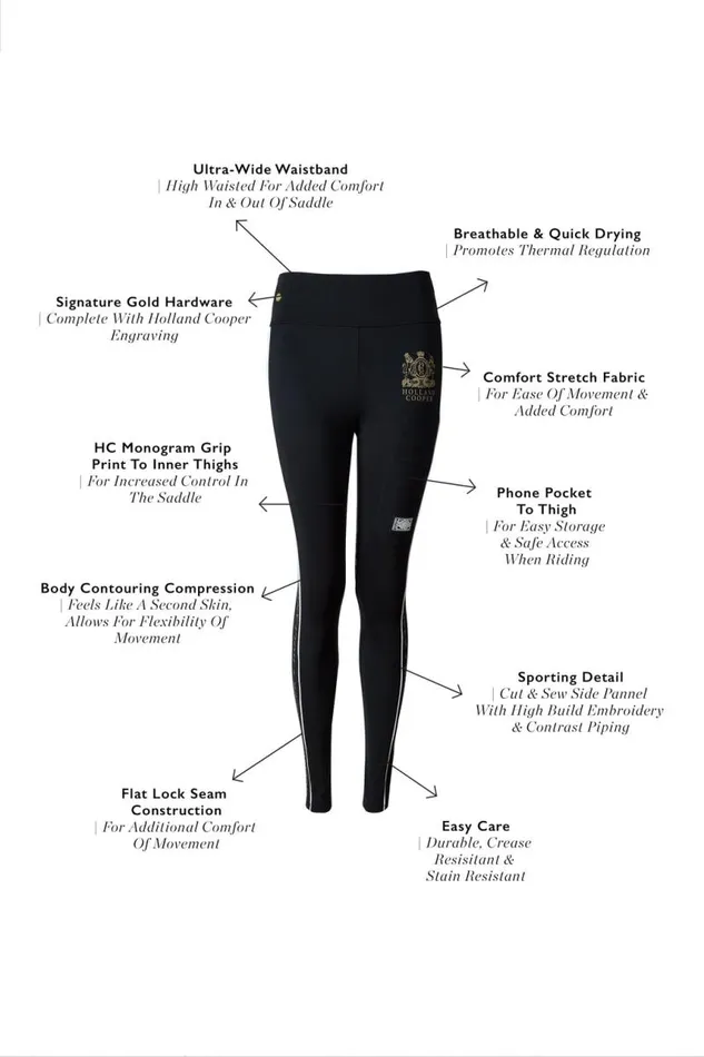 WomenEquestrian Leggings Holland Cooper GBE Legging Black WomenEquestrian Leggings Holland Cooper GBE Legging Black