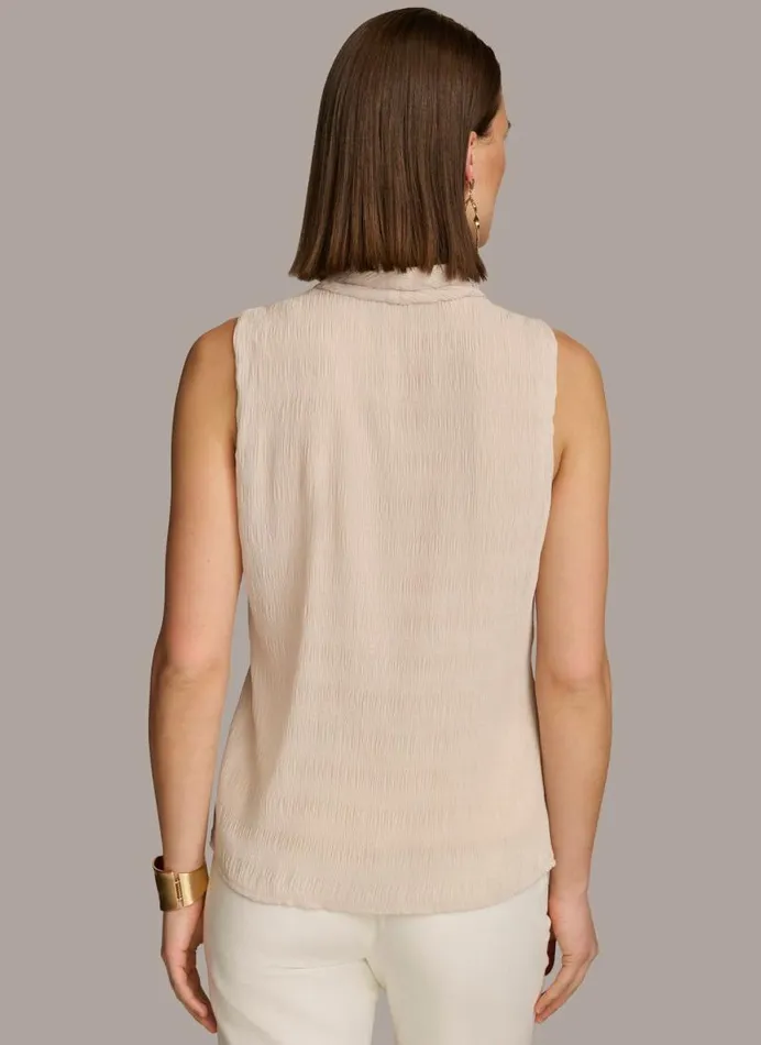Women FAUX WRAP PEPLUM TOP Sand Donna Karan New York Sweaters And Tops Women FAUX WRAP PEPLUM TOP Sand Donna Karan New York Sweaters And Tops