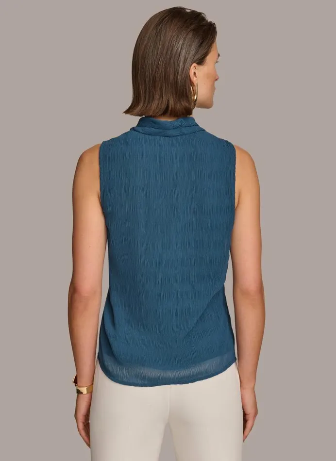 Women FAUX WRAP PEPLUM TOP Tide Navy Donna Karan New York Sweaters And Tops Women FAUX WRAP PEPLUM TOP Tide Navy Donna Karan New York Sweaters And Tops