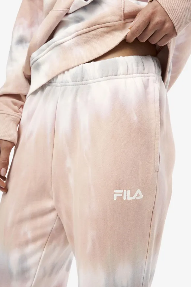 Women Fila Shorts and Pants Raleigh Tie Dye Jogger Gardenia White Belgian Block