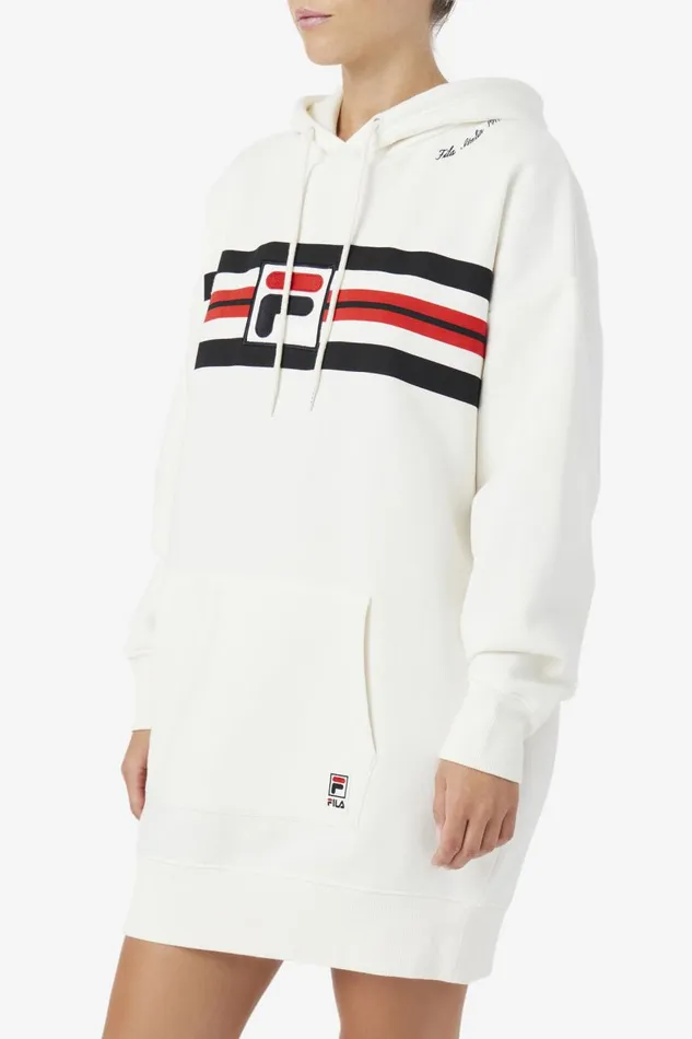 Women Fila Sweatshirts and Hoodies Stella Hoodie Dress Gardenia Black Fila Red