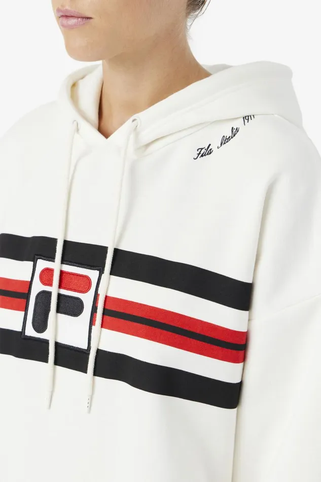 Women Fila Sweatshirts and Hoodies Stella Hoodie Dress Gardenia Black Fila Red