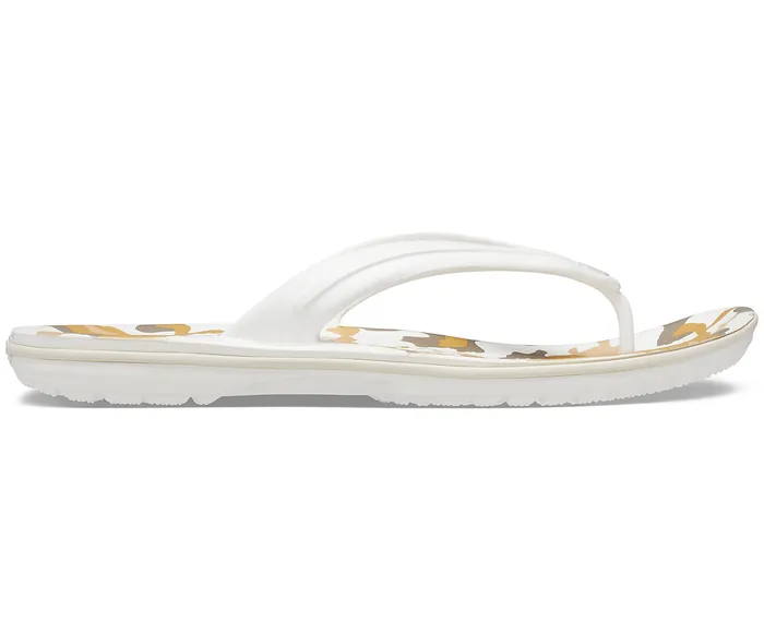 Women FlipFlops Crocs Crocband Printed Flip White Multi