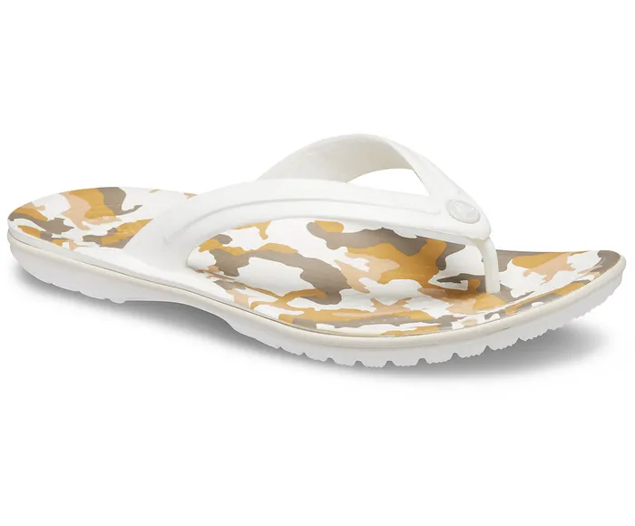 Women FlipFlops Crocs Crocband Printed Flip White Multi