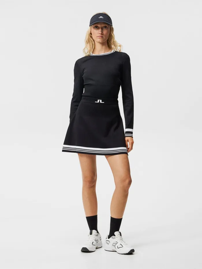 Women Frida Stripe Knitted Skirt Black JLindeberg Skirts Women Frida Stripe Knitted Skirt Black JLindeberg Skirts