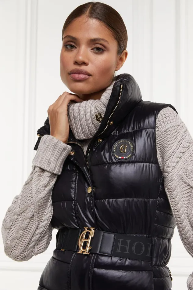Women Gilets Holland Cooper Valais Quilted Gilet Black Women Gilets Holland Cooper Valais Quilted Gilet Black