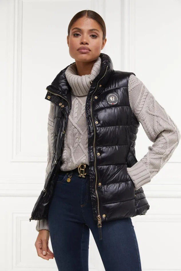 Women Gilets Holland Cooper Valais Quilted Gilet Black Women Gilets Holland Cooper Valais Quilted Gilet Black
