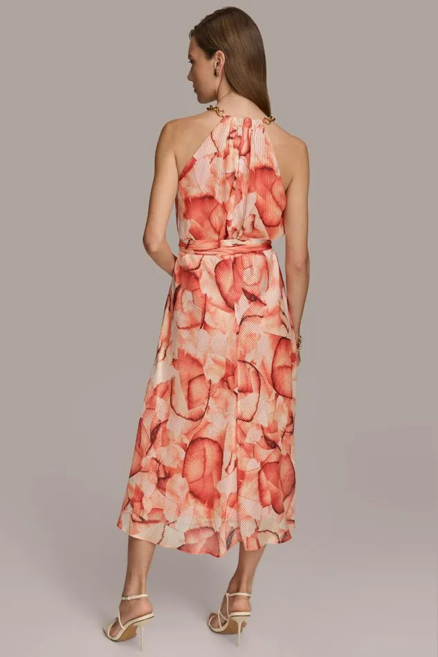 Women HALTER CHAIN NECK ALINE DRESS Terracotta Multi Donna Karan New York Dresses And Jumpsuits Women HALTER CHAIN NECK ALINE DRESS Terracotta Multi Donna Karan New York Dresses And Jumpsuits