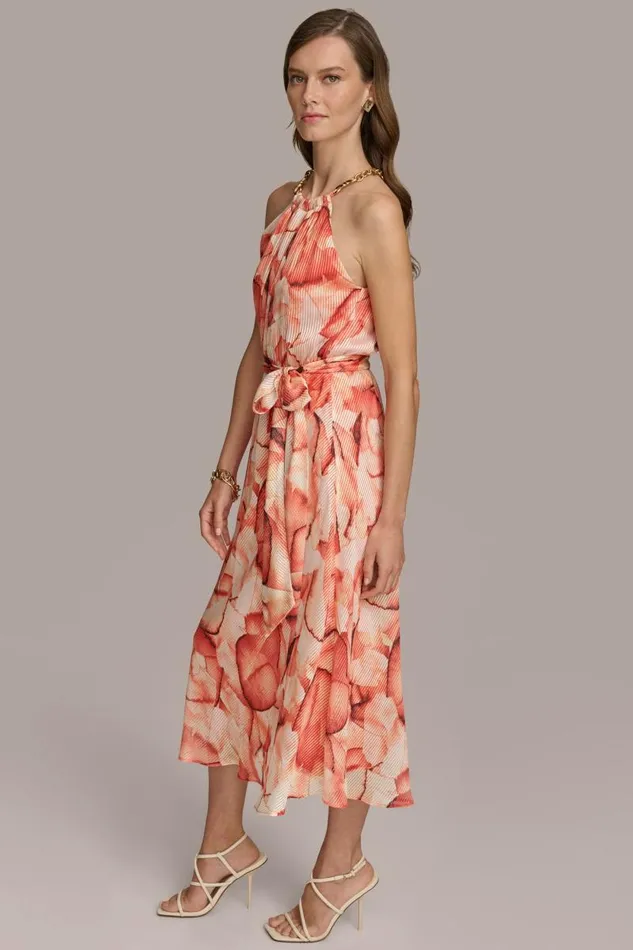 Women HALTER CHAIN NECK ALINE DRESS Terracotta Multi Donna Karan New York Dresses And Jumpsuits Women HALTER CHAIN NECK ALINE DRESS Terracotta Multi Donna Karan New York Dresses And Jumpsuits