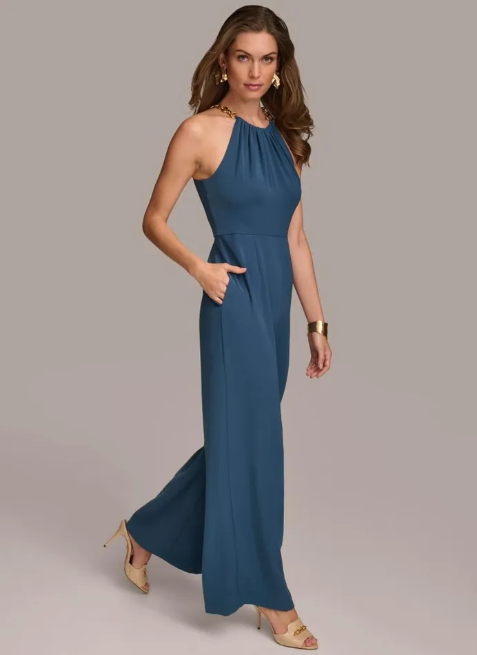 Women HALTER NECK CHAIN JUMPSUIT Tide Donna Karan New York Dresses And Jumpsuits Women HALTER NECK CHAIN JUMPSUIT Tide Donna Karan New York Dresses And Jumpsuits