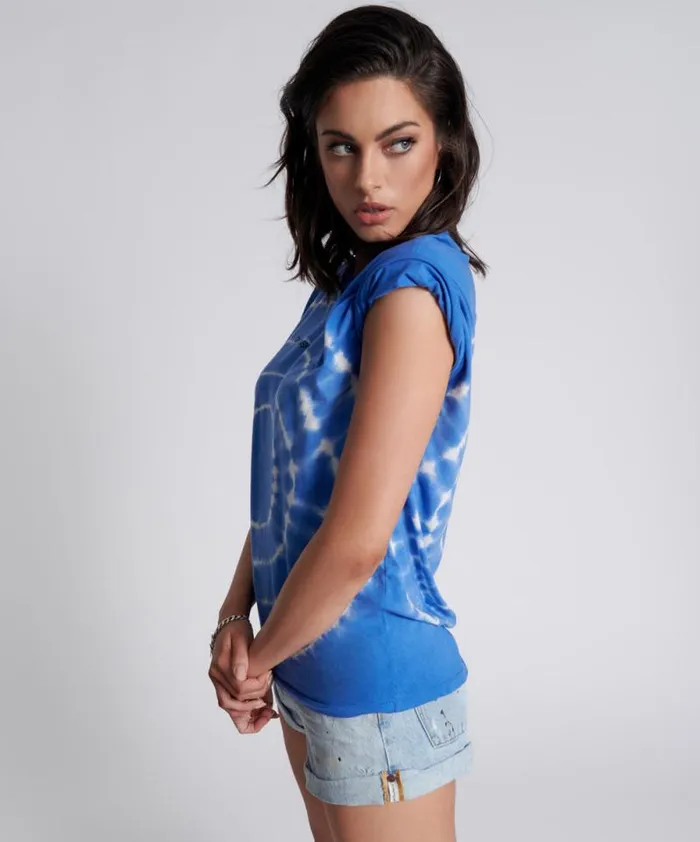 Women HAND DYED LOGO ORGANIC CREW TEE One Teaspoon Tees and Tanks