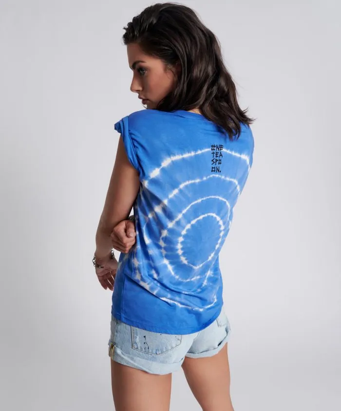 Women HAND DYED LOGO ORGANIC CREW TEE One Teaspoon Tees and Tanks