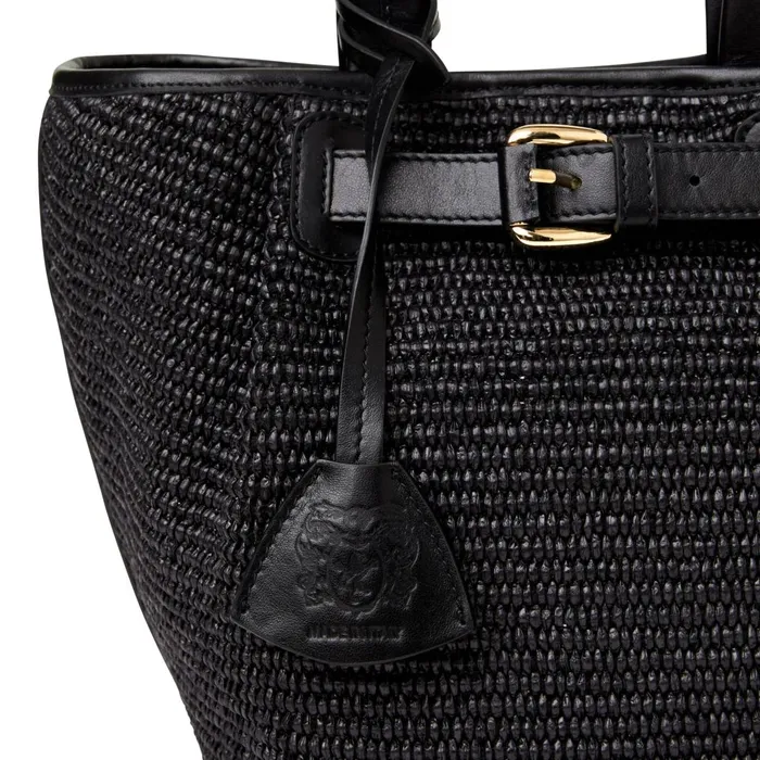 Women Handbags Bruno Magli Tessa Mini Tote Black Raffia