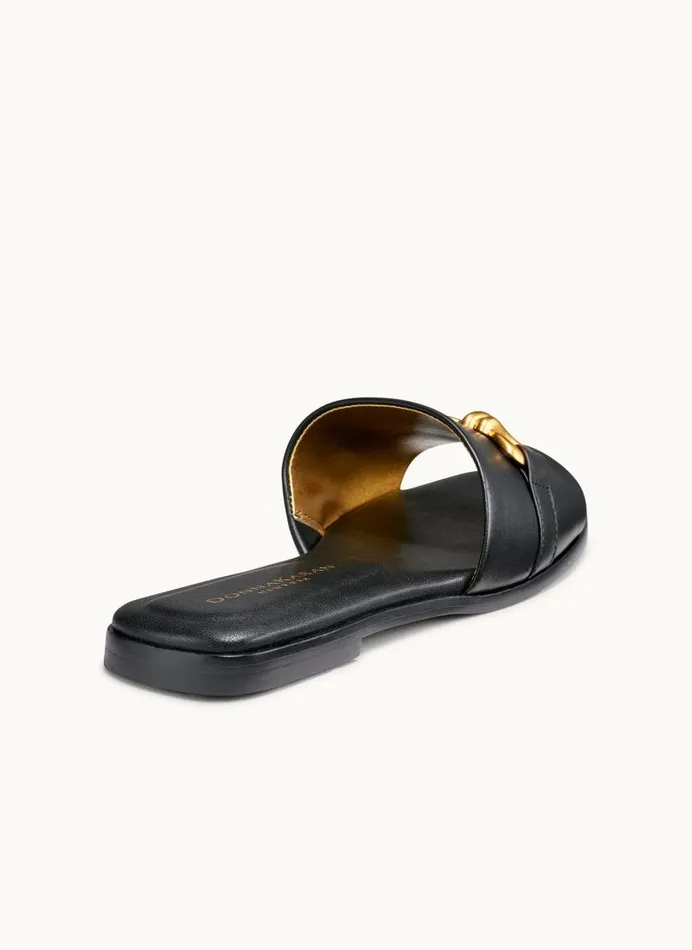 Women HAYLEN FLAT SANDAL Black Donna Karan New York Sandals