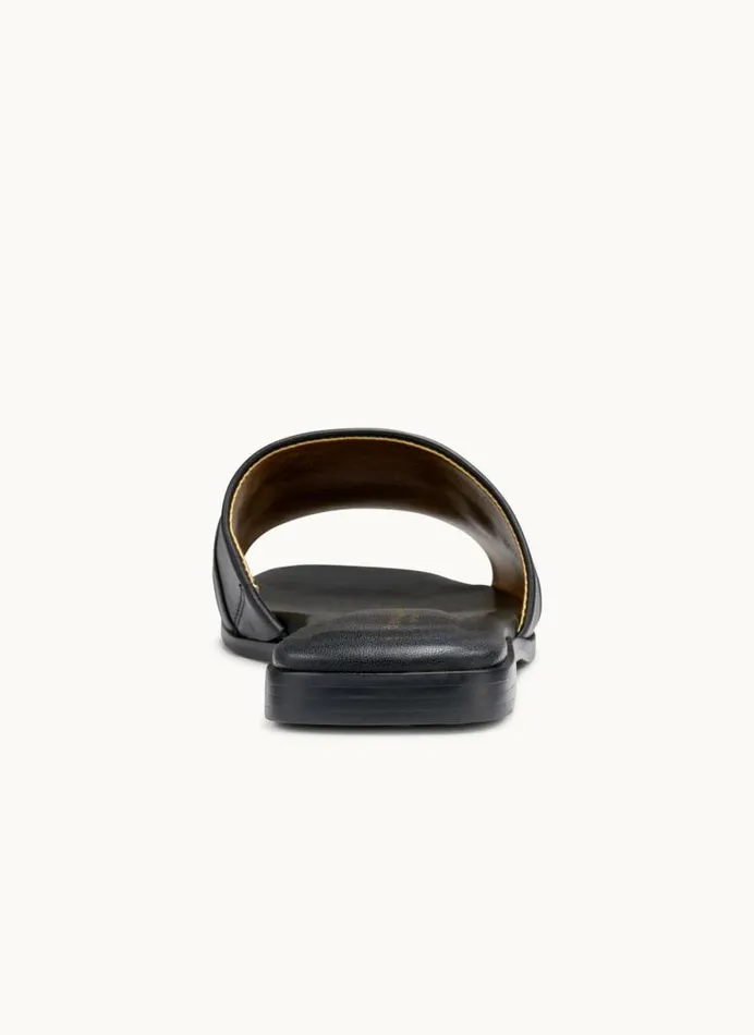 Women HAYLEN FLAT SANDAL Black Donna Karan New York Sandals