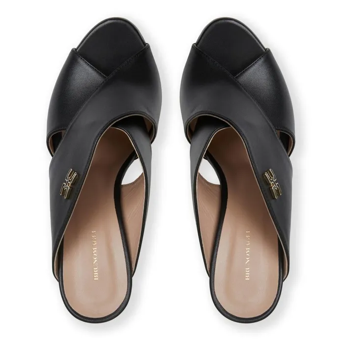 Women Heels Bruno Magli FATIMA Cross Band Heel BLACK