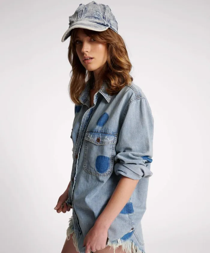 Women HENDRIXE PATCHED EVERYDAY DENIM SHIRT One Teaspoon Denim Shirts Women HENDRIXE PATCHED EVERYDAY DENIM SHIRT One Teaspoon Denim Shirts