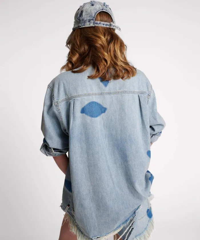 Women HENDRIXE PATCHED EVERYDAY DENIM SHIRT One Teaspoon Denim Shirts Women HENDRIXE PATCHED EVERYDAY DENIM SHIRT One Teaspoon Denim Shirts
