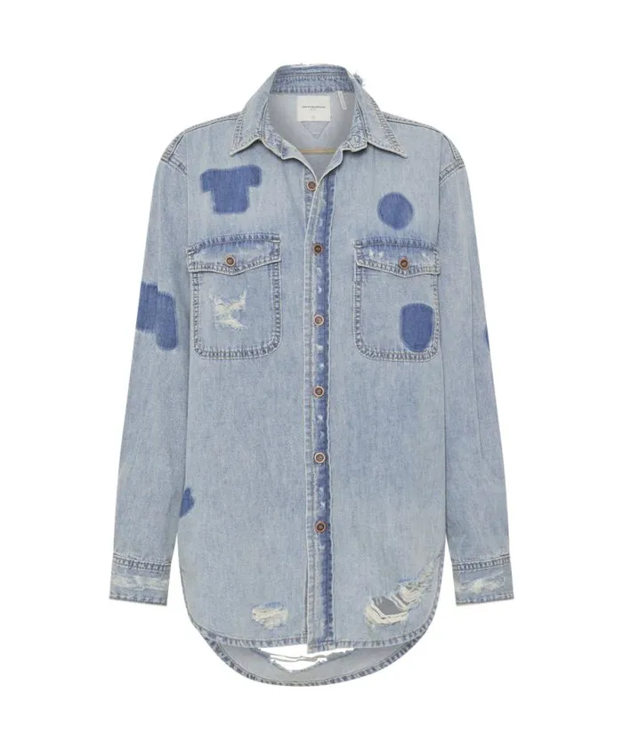 Women HENDRIXE PATCHED EVERYDAY DENIM SHIRT One Teaspoon Denim Shirts Women HENDRIXE PATCHED EVERYDAY DENIM SHIRT One Teaspoon Denim Shirts