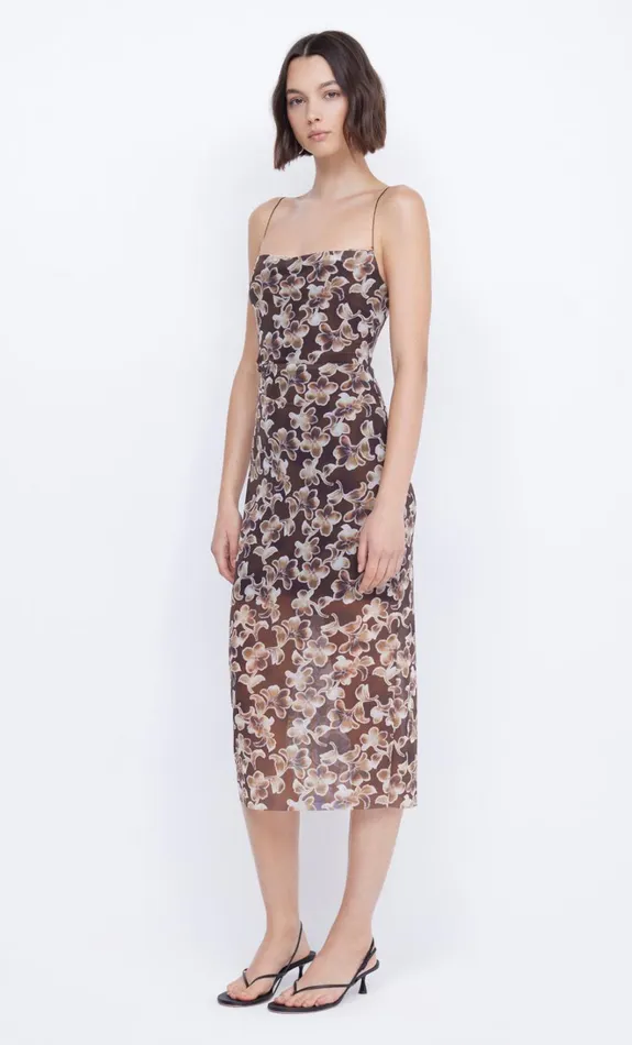 Women HERLANI SINGLET MIDI DRESS 8211 HIBISCUS CHOC Bec Bridge Wedding Guest