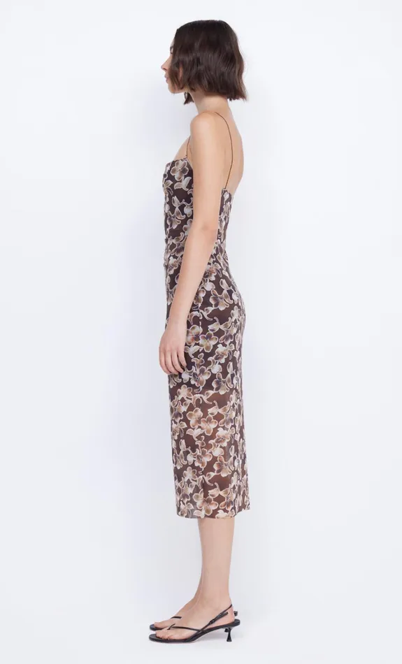 Women HERLANI SINGLET MIDI DRESS 8211 HIBISCUS CHOC Bec Bridge Wedding Guest
