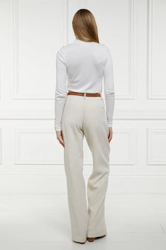 Women In Stock Tailoring Holland Cooper Belgravia Wide Leg Trouser Natural Linen Women In Stock Tailoring Holland Cooper Belgravia Wide Leg Trouser Natural Linen