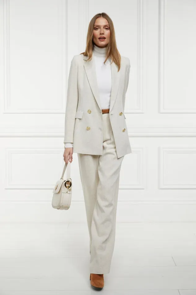 Women In Stock Tailoring Holland Cooper Belgravia Wide Leg Trouser Natural Linen Women In Stock Tailoring Holland Cooper Belgravia Wide Leg Trouser Natural Linen