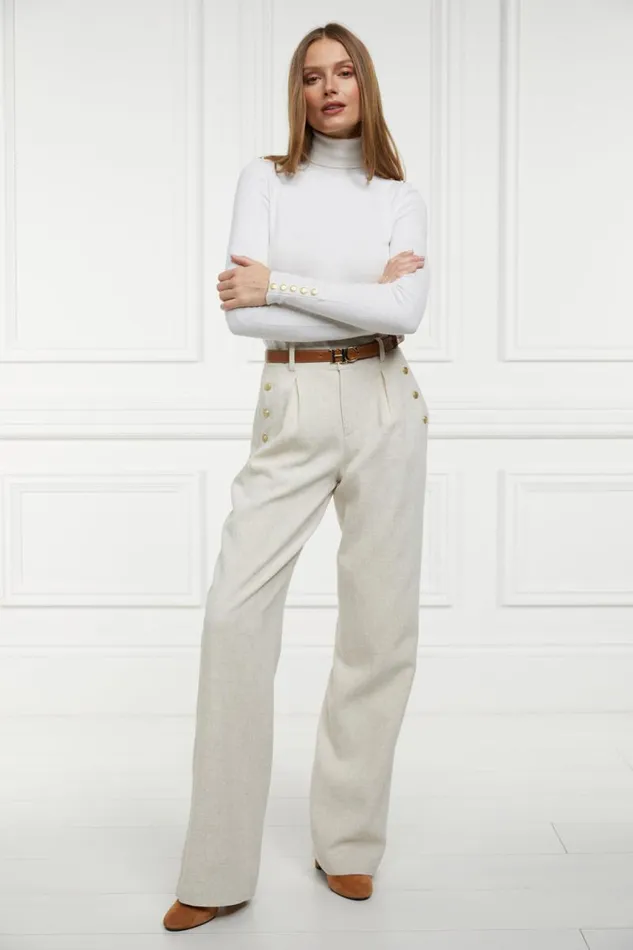 Women In Stock Tailoring Holland Cooper Belgravia Wide Leg Trouser Natural Linen Women In Stock Tailoring Holland Cooper Belgravia Wide Leg Trouser Natural Linen