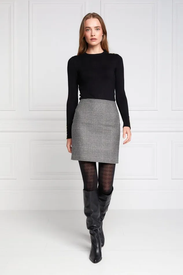 Women In Stock Tailoring Holland Cooper Chelsea Skirt Prince Of Wales Black Women In Stock Tailoring Holland Cooper Chelsea Skirt Prince Of Wales Black